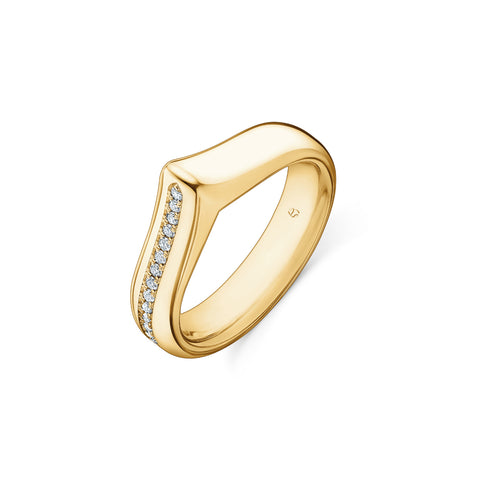 LU 18K Yellow Gold Diamond Band Ring