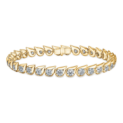 Hearts On Fire Jewelry - LU Droplet 18K Yellow Gold Diamond Bracelet | Manfredi Jewels