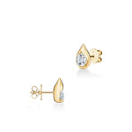 Hearts On Fire Jewelry - LU Droplet 18K Yellow Gold Diamond Stud Earrings | Manfredi Jewels