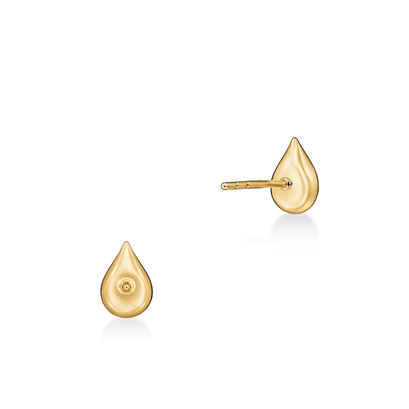 Hearts On Fire Jewelry - LU Droplet 18K Yellow Gold Diamond Stud Earrings | Manfredi Jewels