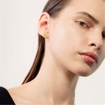 Hearts On Fire Jewelry - LU Droplet 18K Yellow Gold Diamond Stud Earrings | Manfredi Jewels