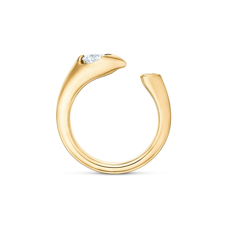 Hearts On Fire Jewelry - LU Open 18K Yellow Gold Droplet Diamond Ring | Manfredi Jewels