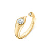 Hearts On Fire Jewelry - LU Open 18K Yellow Gold Droplet Diamond Ring | Manfredi Jewels