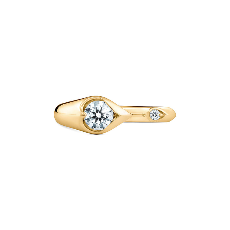 Hearts On Fire Jewelry - LU Open 18K Yellow Gold Droplet Diamond Ring | Manfredi Jewels