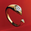 Hearts On Fire Jewelry - LU Open 18K Yellow Gold Droplet Diamond Ring | Manfredi Jewels