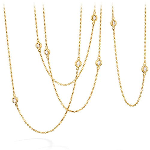 Hearts On Fire Jewelry - Optima Station 18K Yellow Gold Necklace | Manfredi Jewels