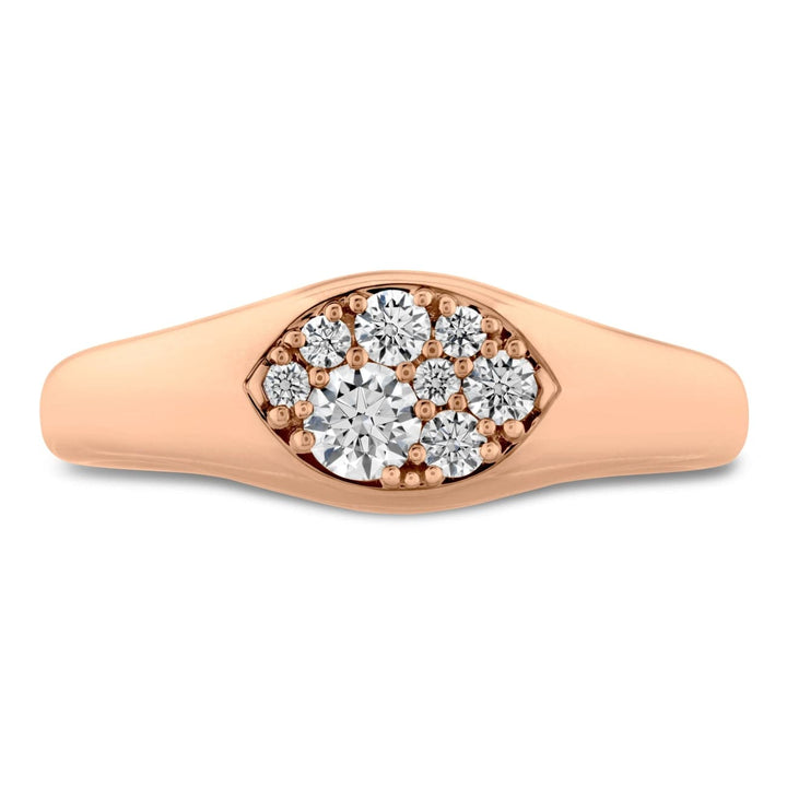 Hearts On Fire Jewelry - Tessa Navette Signet 18K Rose Gold Ring | Manfredi Jewels