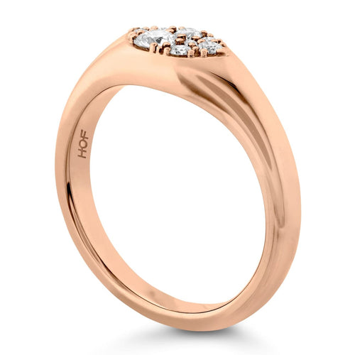 Hearts On Fire Jewelry - Tessa Navette Signet 18K Rose Gold Ring | Manfredi Jewels
