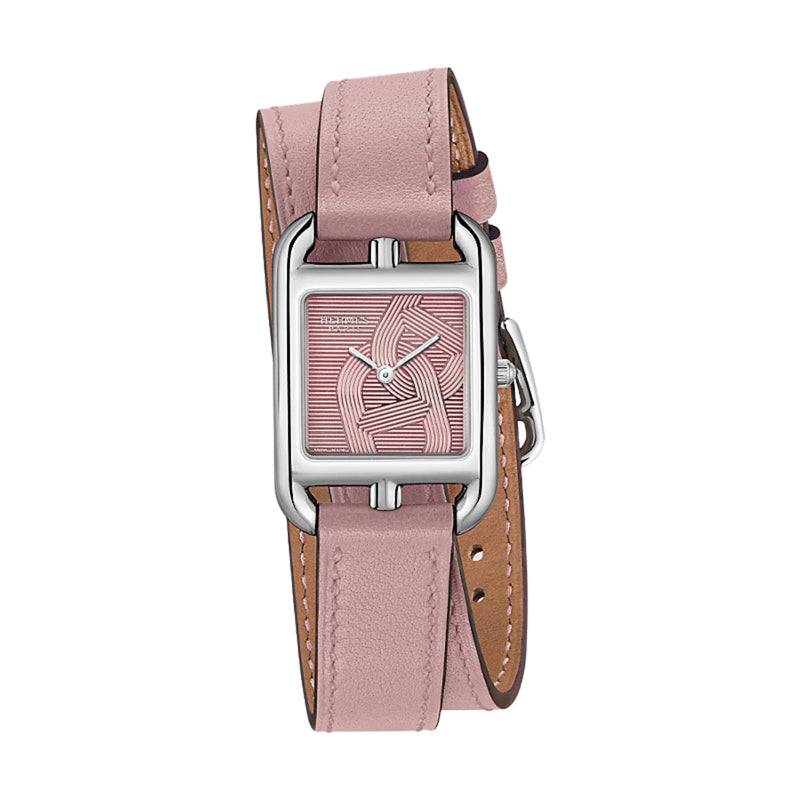 Hermès New Watches - CAPE COD - ANCHOR CHAIN PINK DOUBLE TOUR SMALL MODEL | Manfredi Jewels