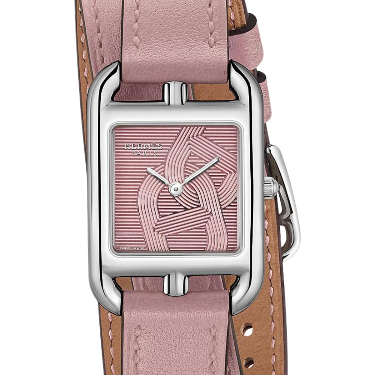 Hermès New Watches - CAPE COD - ANCHOR CHAIN PINK DOUBLE TOUR SMALL MODEL | Manfredi Jewels