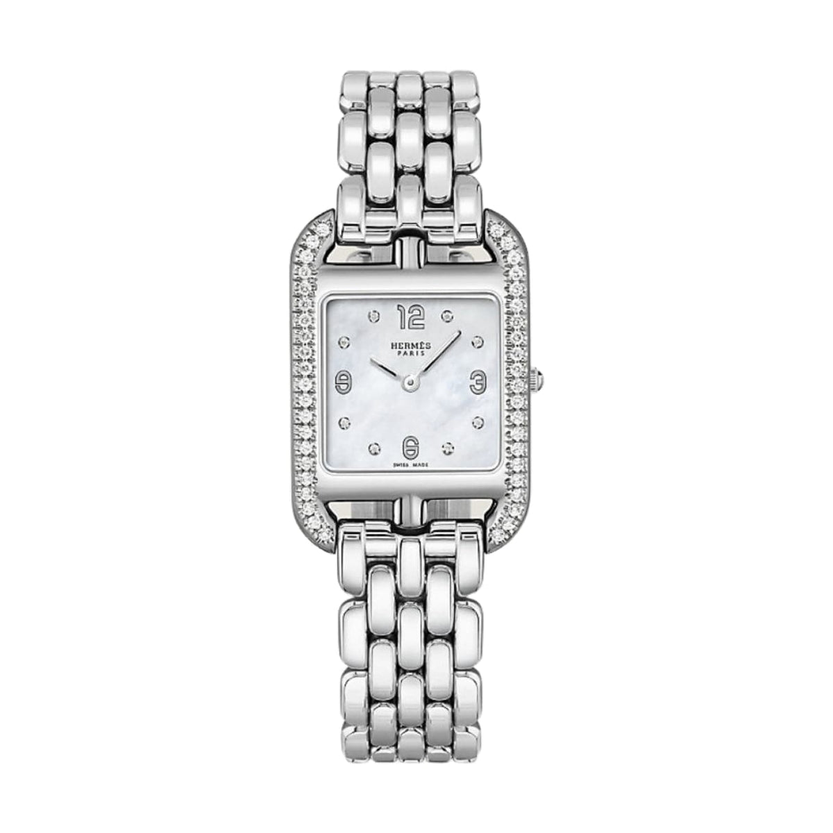 Hermès Watches - CAPE COD - MOTHER OF PEARL DIAMOND SET MEDIUM WATCH | Manfredi Jewels