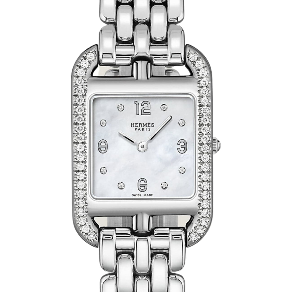 Hermès Watches - CAPE COD - MOTHER OF PEARL DIAMOND SET MEDIUM WATCH | Manfredi Jewels