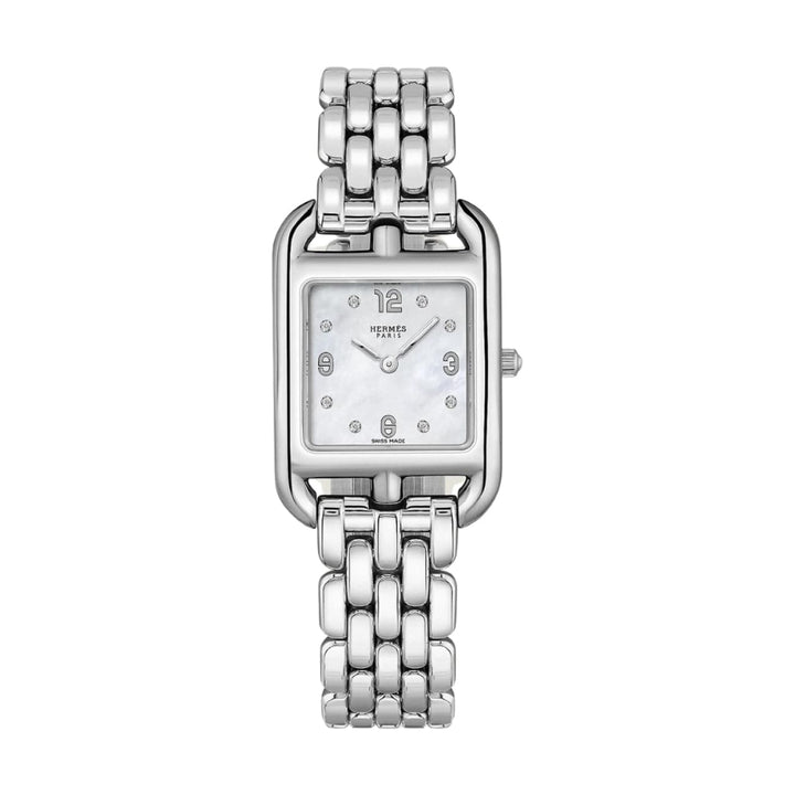 Hermès Watches - CAPE COD - MOTHER OF PEARL DIAMOND SET MEDIUM WATCH | Manfredi Jewels