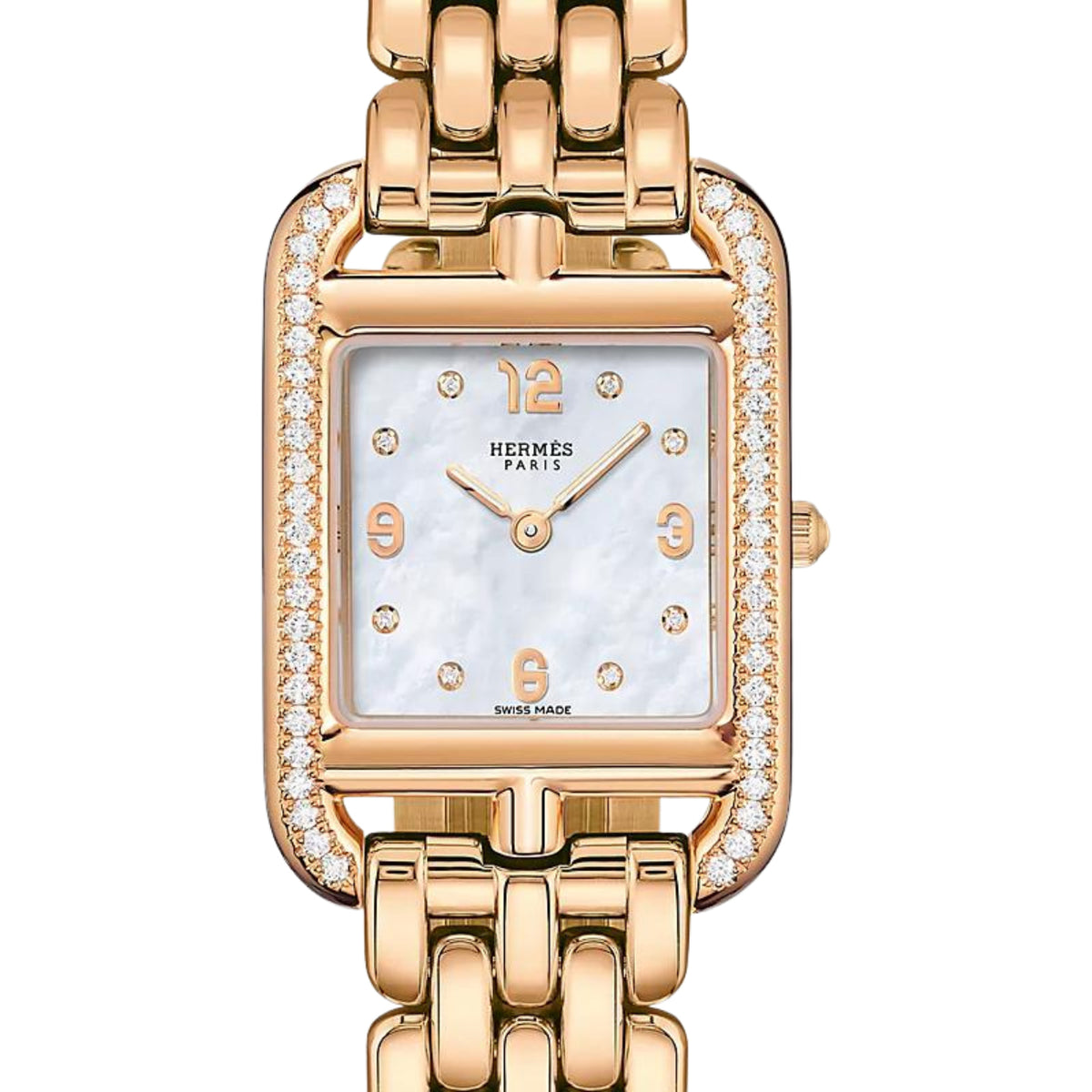 Hermès New Watches - CAPE COD - MOTHER OF PEARL DIAMOND SET SMALL MODEL | Manfredi Jewels