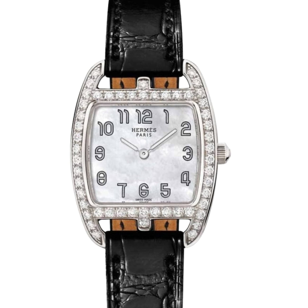Hermès Watches - CAPE COD - MOTHER OF PEARL TONNEAU DIAMOND SET SMALL WATCH | Manfredi Jewels