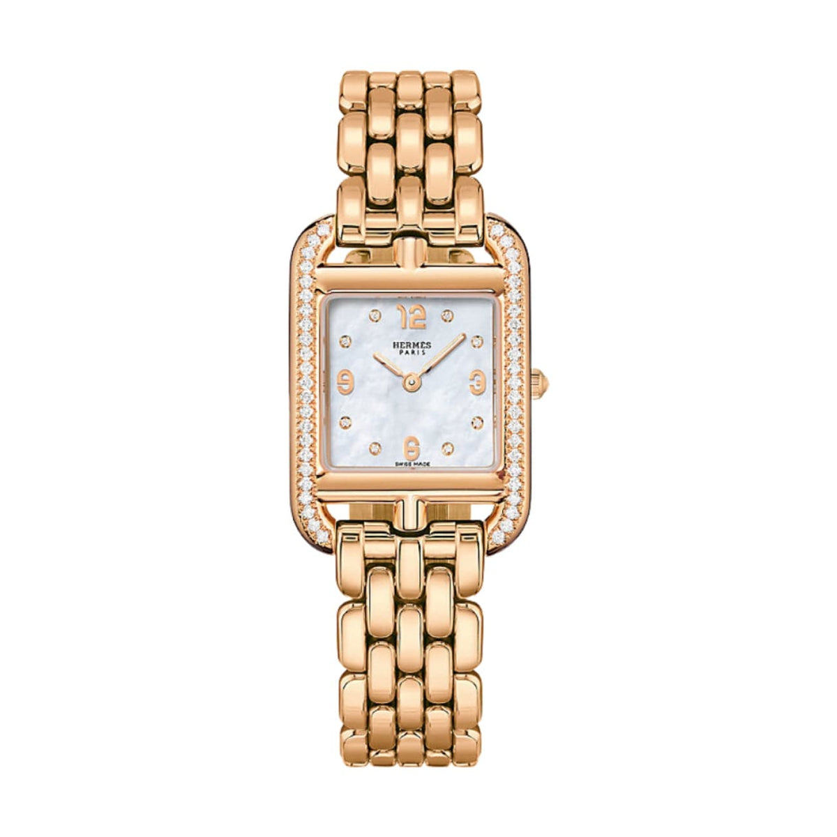 Hermès New Watches - CAPE COD - MOTHER OF PEARL DIAMOND SET SMALL MODEL | Manfredi Jewels