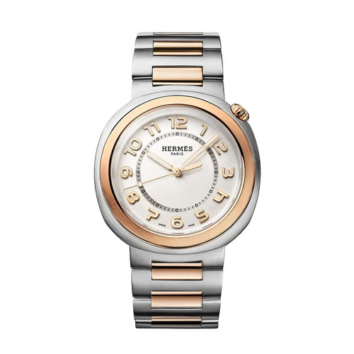 Hermès New Watches - CUT - TWO TONE LARGE WATCH | Manfredi Jewels