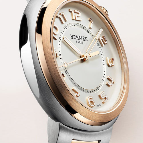 Hermès New Watches - CUT - TWO TONE LARGE WATCH | Manfredi Jewels