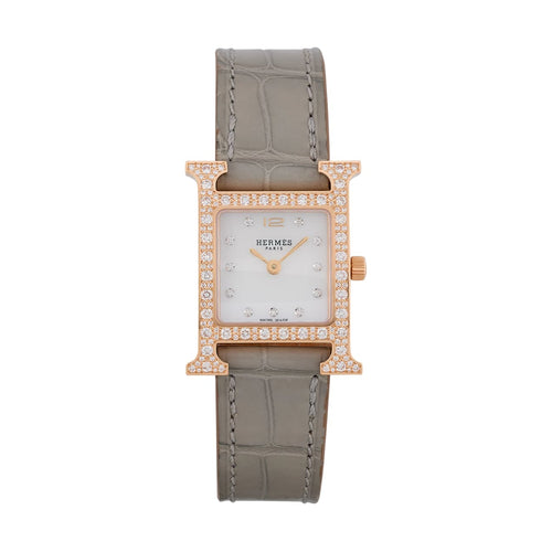 Hermès Watches - HEURE H - ROSE GOLD MOTHER OF PEARL DIAL | Manfredi Jewels