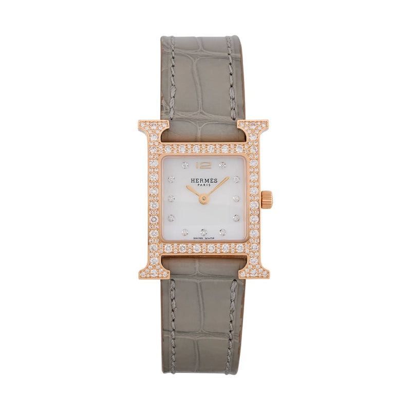 Hermès Watches - HEURE H - ROSE GOLD MOTHER OF PEARL DIAL | Manfredi Jewels
