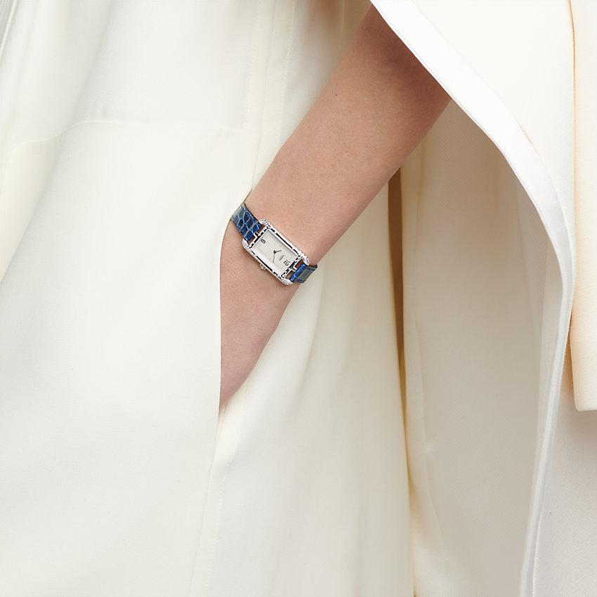Hermès Watches - NANTUCKET - MOTHER OF PEARL DIAMOND SET MEDIUM WATCH | Manfredi Jewels