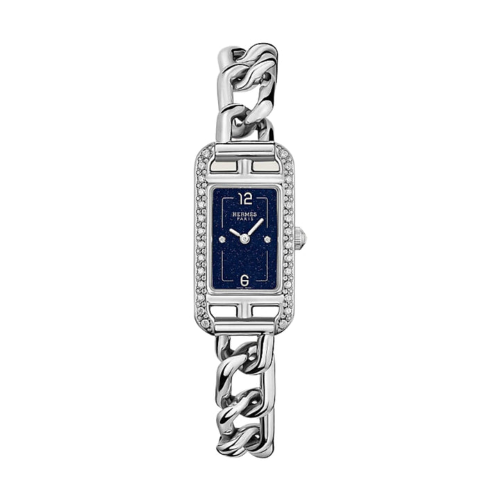 Hermès Watches - NANTUCKET - BLUE AVENTURINE DIAMOND SET SMALL WATCH | Manfredi Jewels