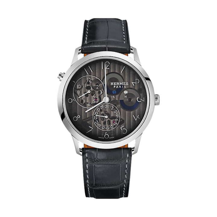 Hermès Watches - SLIM D - HERMES TRANSLUCENT BLACK SMOKED LARGE WATCH | Manfredi Jewels