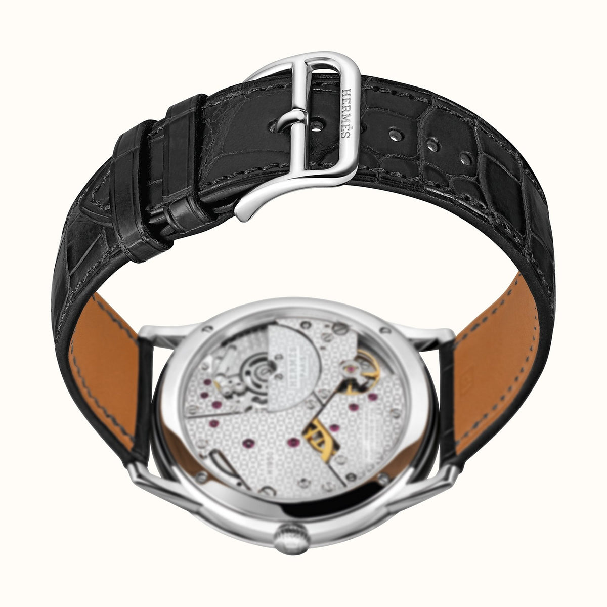 Hermès Watches - SLIM D - GRAINED DARK GREY HERMES LARGE WATCH | Manfredi Jewels