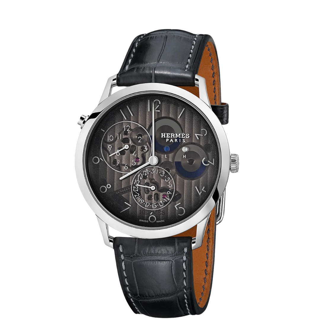 Hermès Watches - SLIM D - HERMES TRANSLUCENT BLACK SMOKED LARGE WATCH | Manfredi Jewels