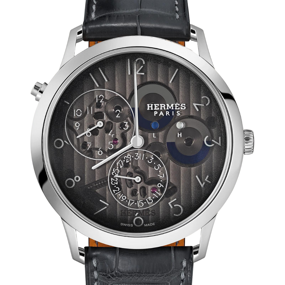 Hermès Watches - SLIM D - HERMES TRANSLUCENT BLACK SMOKED LARGE WATCH | Manfredi Jewels