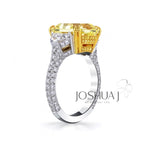 Joshua J Engagement - Platinum & 18K Yellow gold Intense Yellow Diamond 6.75ct Ring | Manfredi Jewels