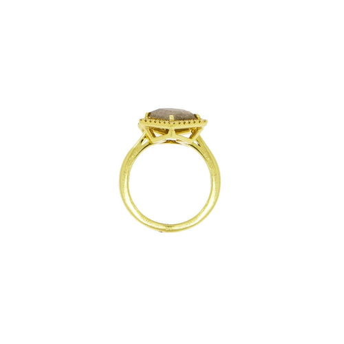 Lauren K Jewelry - Natural Silver Diamond 18K Yellow Gold Ring | Manfredi Jewels