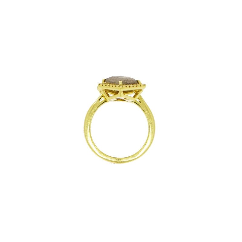 Lauren K Jewelry - Natural Silver Diamond 18K Yellow Gold Ring | Manfredi Jewels