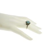 Lauren K Jewelry - Oval Blue Opal And Diamond White Gold Ring | Manfredi Jewels