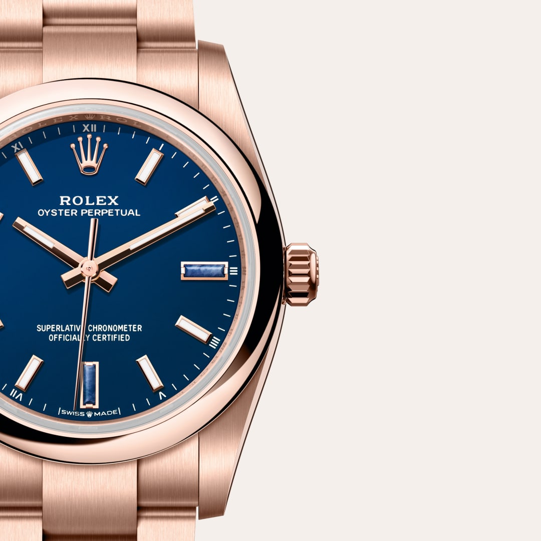 Rolex Oyster Perpetual 34 18 ct Everose gold, M124205-0002