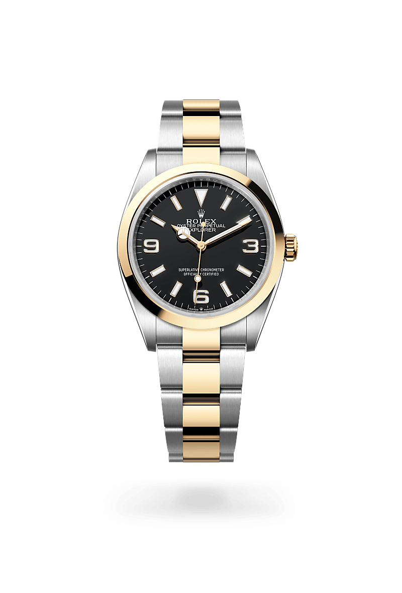 Rolex Explorer in Yellow Rolesor and Black, M124273-0001 | Manfredi Jewels