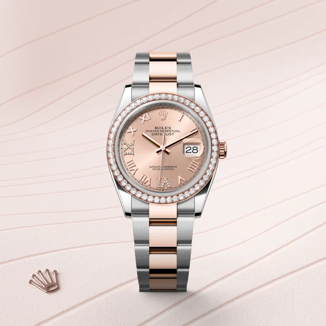 Rolex Datejust 36 in Oystersteel, Everose Gold and Diamonds, M126281RBR-0016 - Manfredi Jewels