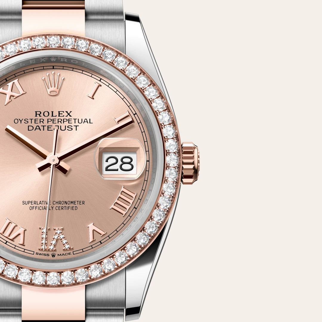 Rolex Datejust 36 in Oystersteel, Everose Gold and Diamonds, M126281RBR-0016 - Manfredi Jewels