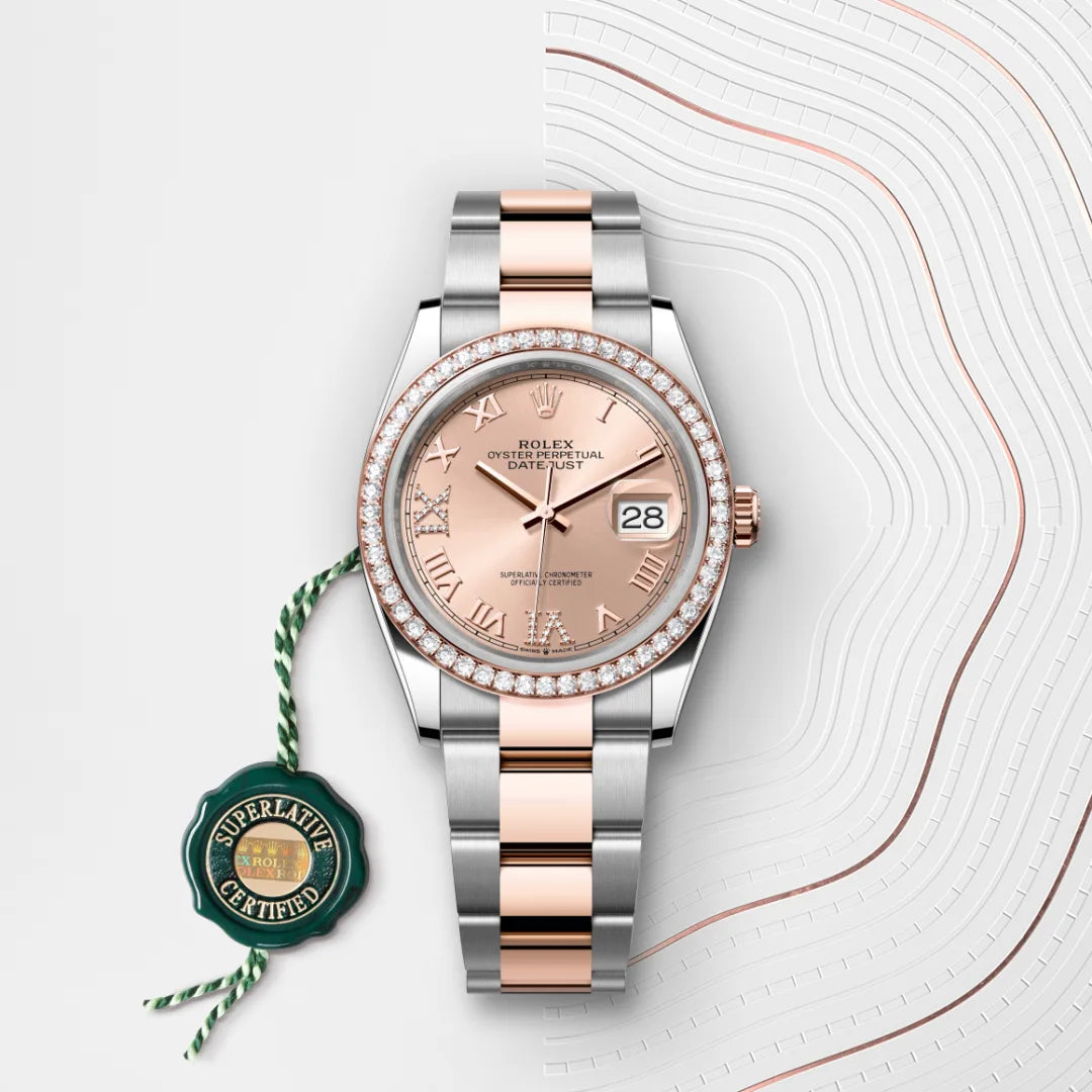 Rolex Datejust 36 in Oystersteel, Everose Gold and Diamonds, M126281RBR-0016 - Manfredi Jewels