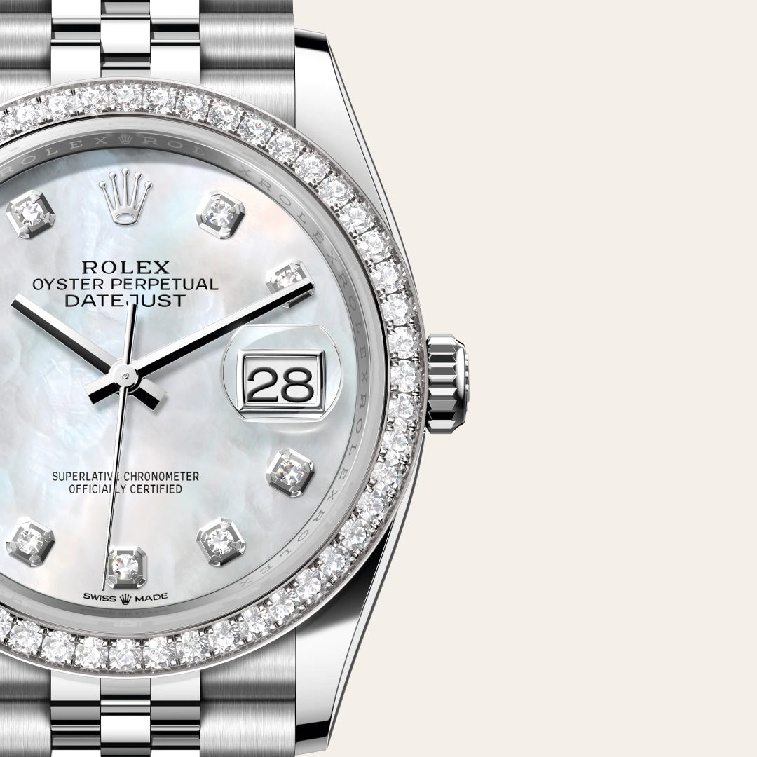 Rolex Datejust 36 in Oystersteel, White Gold and Diamonds, m126284rbr-0011 - Manfredi Jewels