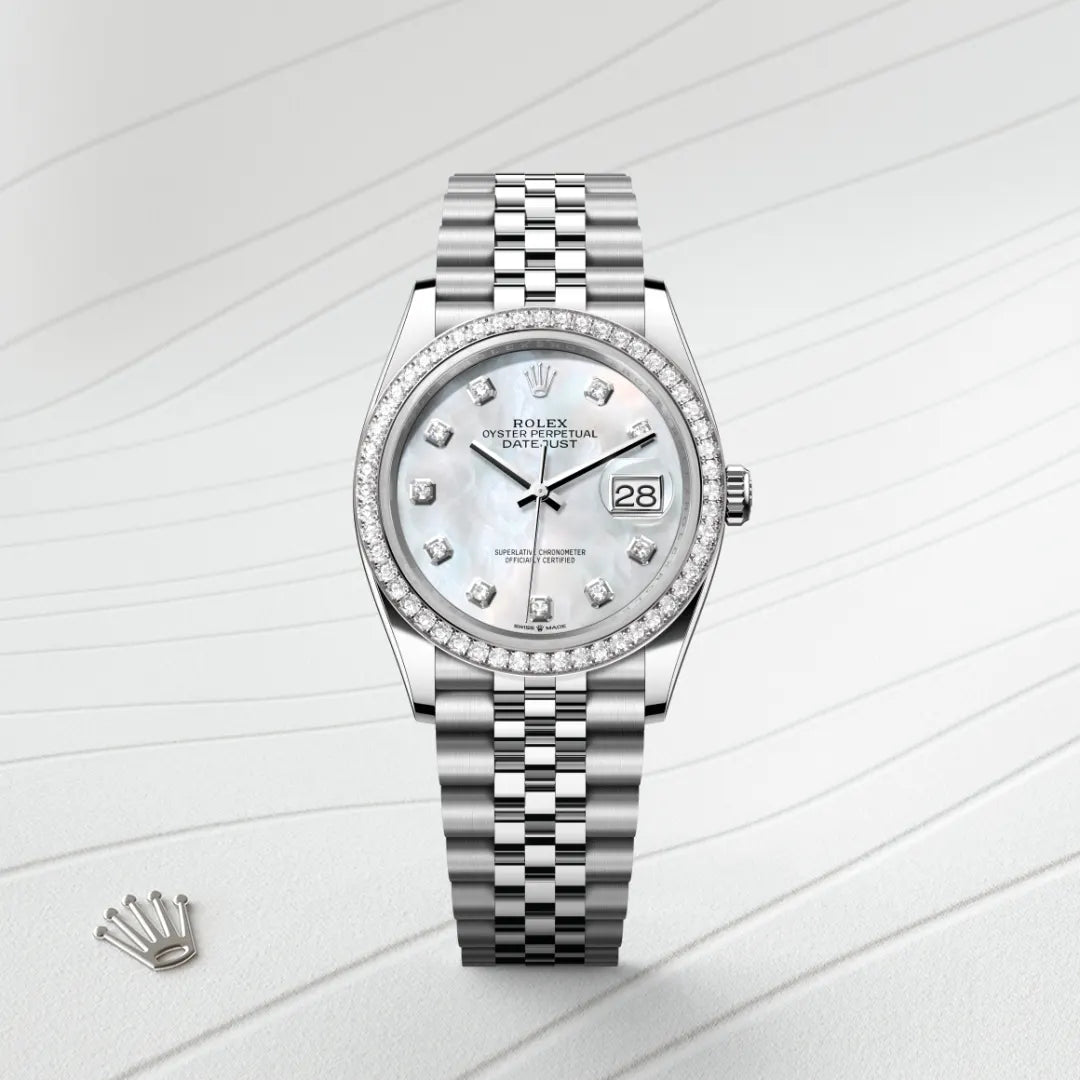 Rolex Datejust 36 in Oystersteel, White Gold and Diamonds, m126284rbr-0011 - Manfredi Jewels