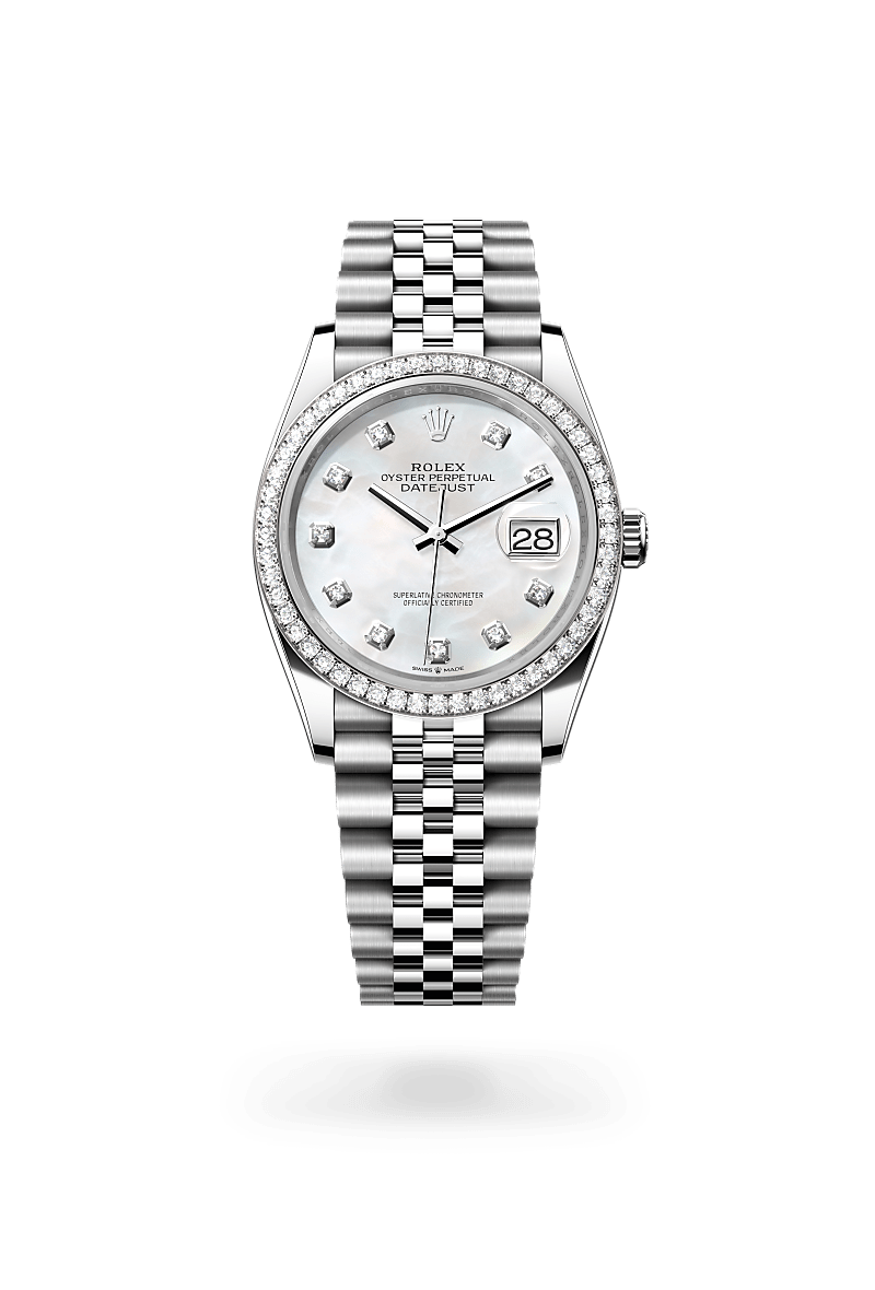 Rolex Datejust 36 Oystersteel, white gold and diamonds