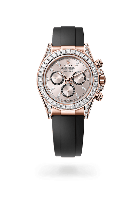 Rolex Cosmograph Daytona in Everose Gold andSundust, bright black counter rings set with diamonds Dial, M126535TBR-0002 | Manfredi Jewels