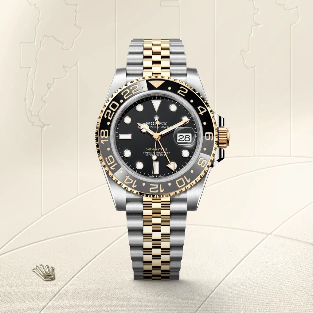 Rolex GMT-Master II in Oystersteel and Yellow Gold, m126713GRNR-0001 - Manfredi Jewels