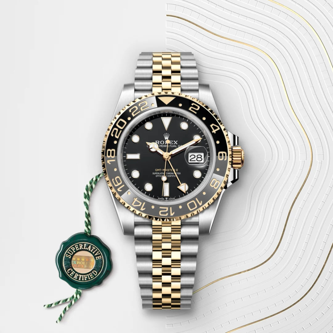 Rolex GMT-Master II in Oystersteel and Yellow Gold, m126713GRNR-0001 - Manfredi Jewels