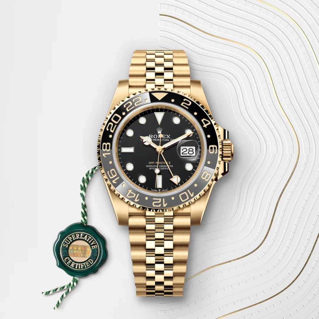 Rolex GMT-Master II in Yellow Gold, m126718GRNR-0001 - Manfredi Jewels