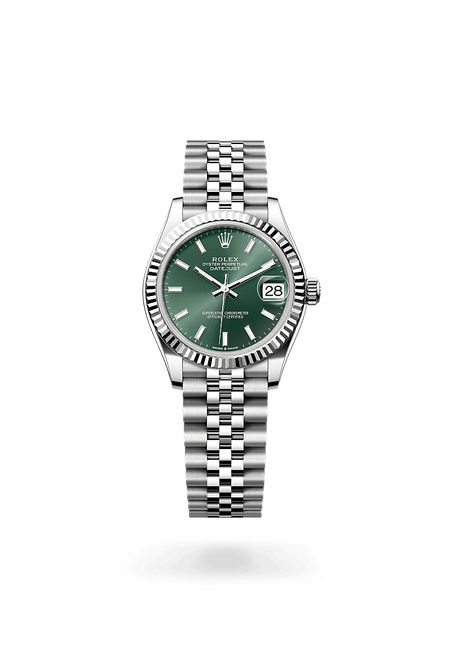Rolex Datejust 31 in White Rolesor and Mint Green Dial, M278274-0018 | Manfredi Jewels