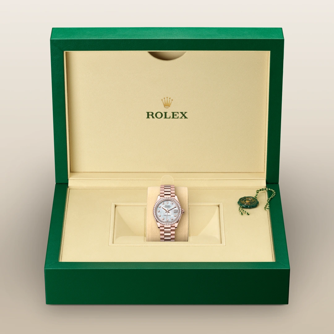 Rolex Datejust 31 in Everose Gold and Diamonds, m278285rbr-0005 - Manfredi Jewels