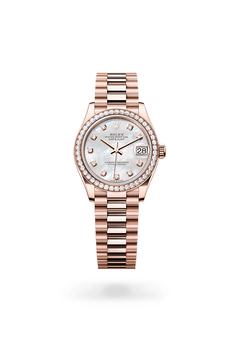 Rolex Datejust 31 in Everose Gold and Diamonds, m278285rbr-0005 - Manfredi Jewels