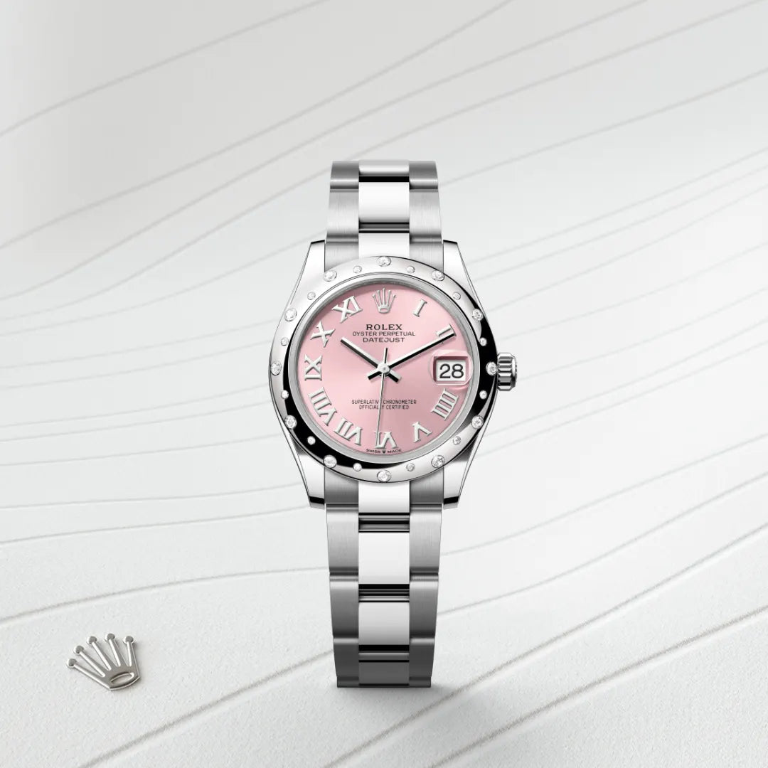 Rolex Datejust 31 in Oystersteel, White Gold and Diamonds, M278344RBR-0021 - Manfredi Jewels